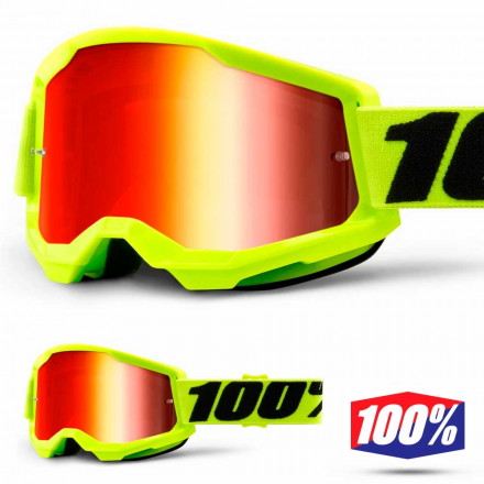 GAFAS 100% STRATA 2 FLUOR ESPEJO ROJO